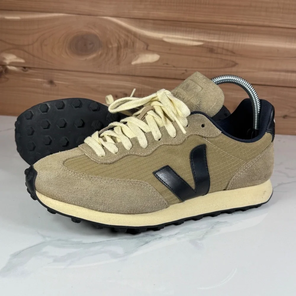 Veja Rio Branco Ripstop Dune Black Suede Leather Sneakers Women size US 9.5 - Picture 1 of 16